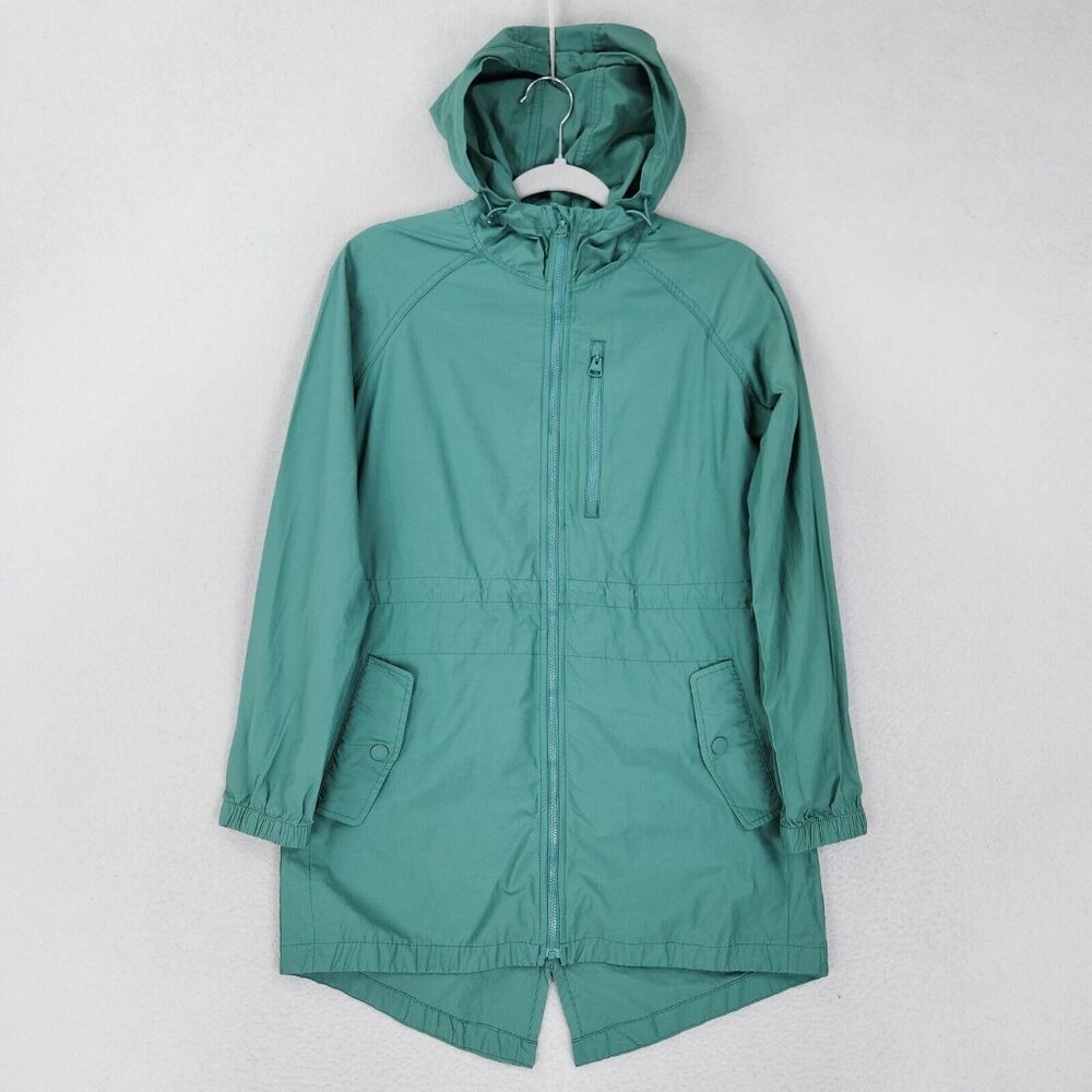 Fat Face Jacket Womens 2 Green Hooded Lightweight Parka Windbreaker Outdoor